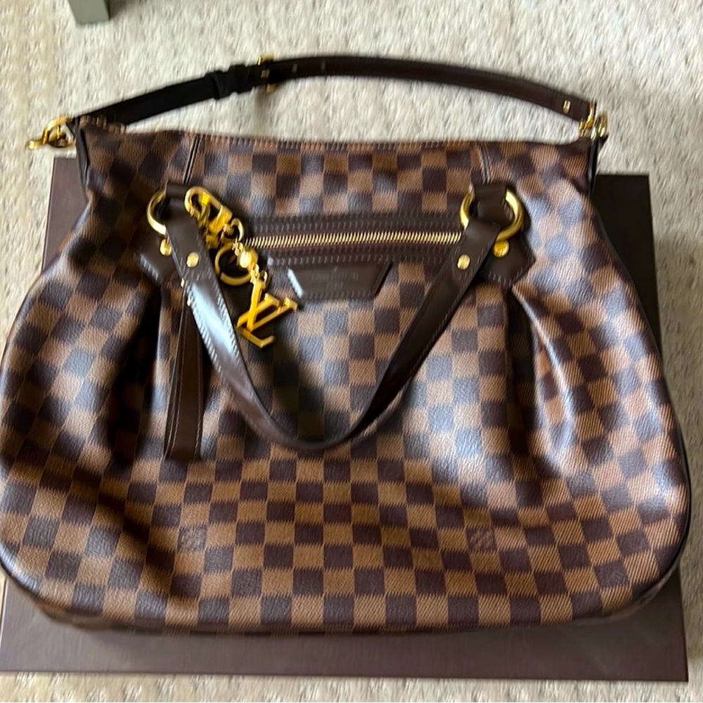 Louis Vuitton Evora MM Damier Ebene Shoulder Bag Tote - Picture 2 of 11